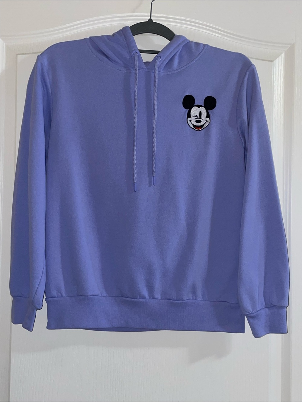 Disney Mickey Mouse Graphic Hoodie Sweatshirt Blue Purple Juniors L